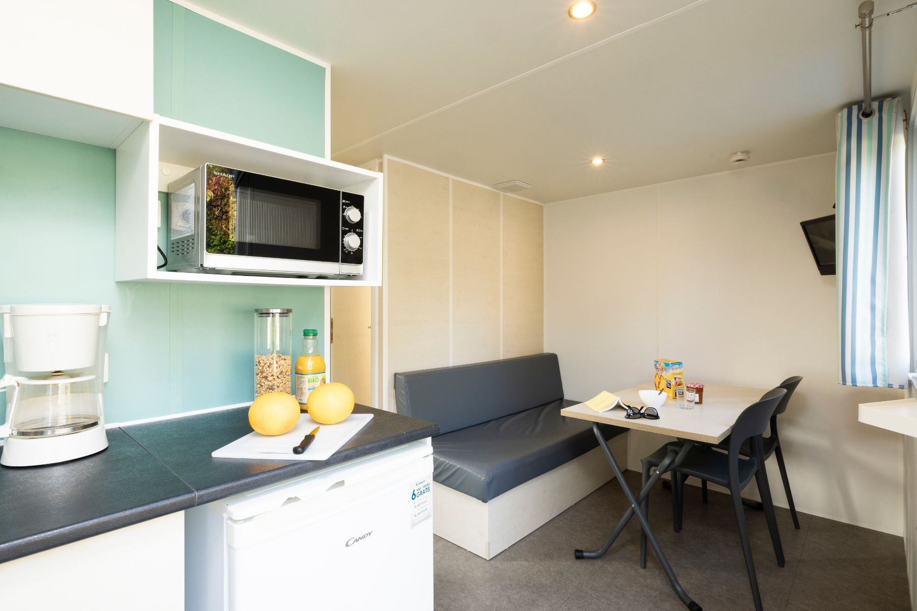location mobil home mayarco séjour
