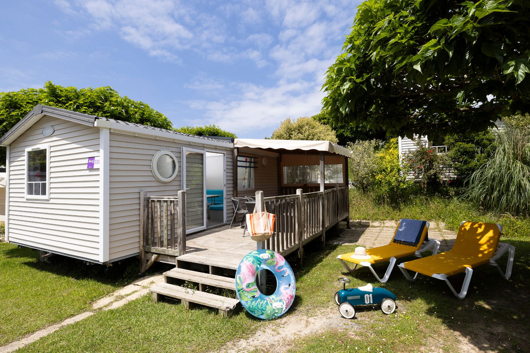 location mobil home lafitenia exterieur